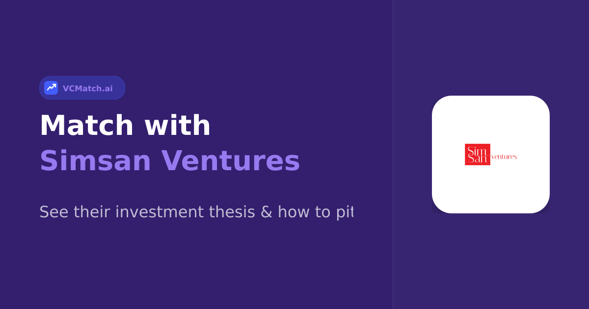 Simsan Ventures Pre-Seed to Series A Investor | VCMatch