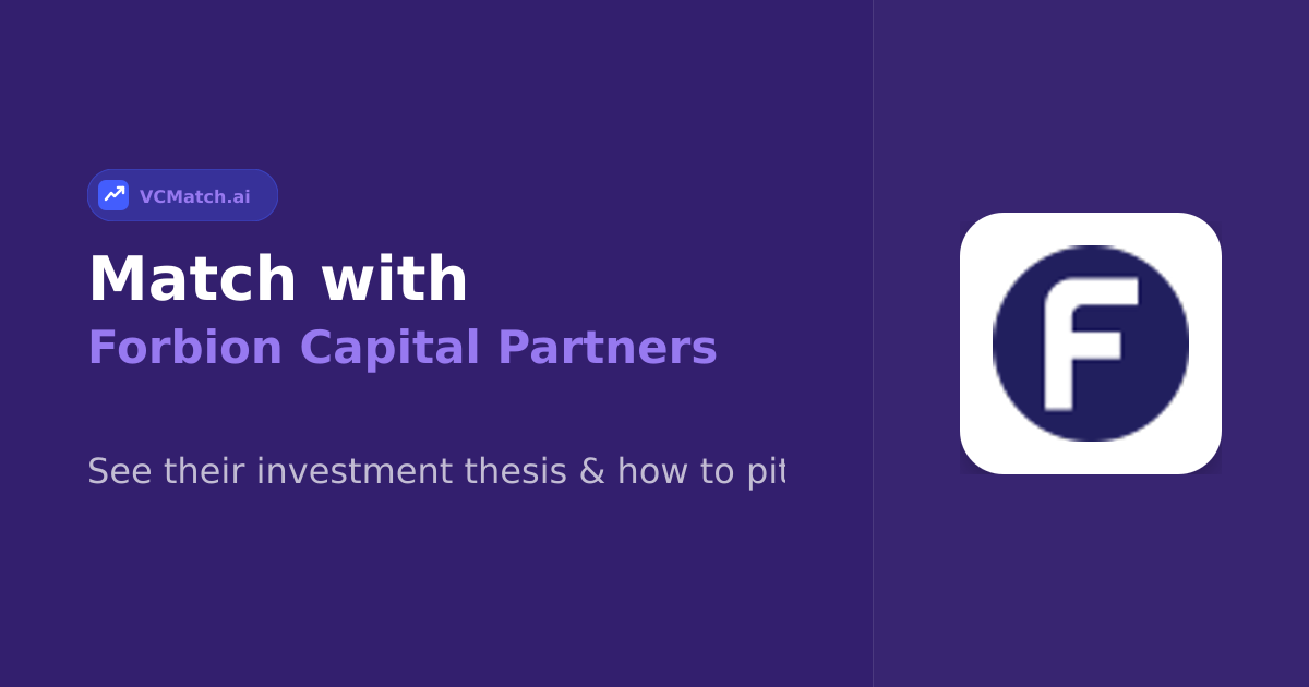 Forbion Capital Partners Pre-Seed to Late Stage I | VCMatch