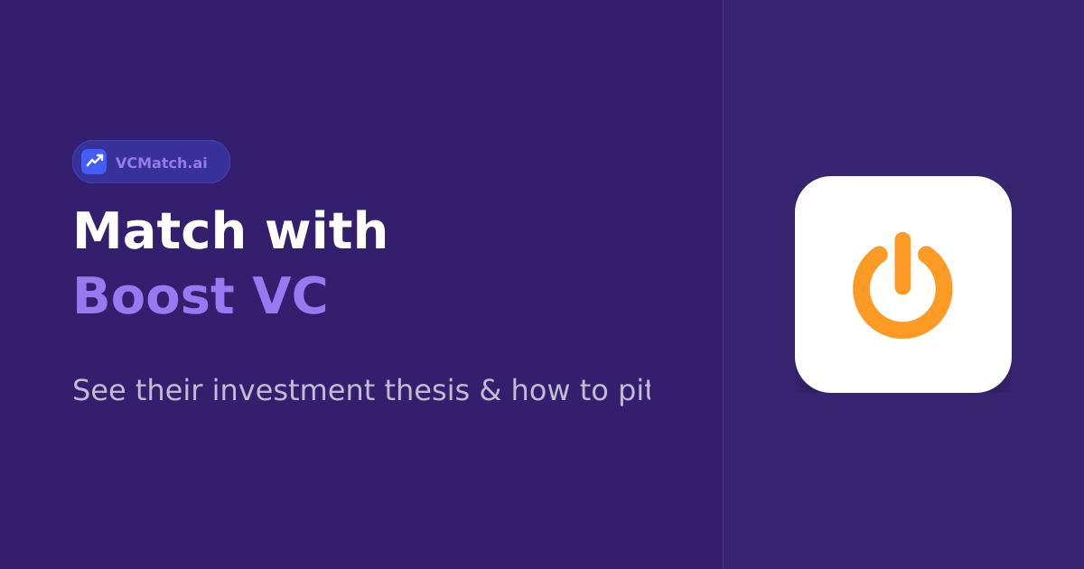 Boost VC Pre-Seed Investor | VCMatch