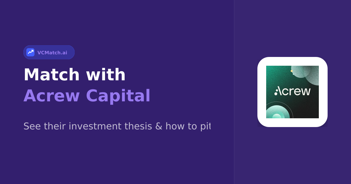 Acrew Capital Seed to Late Stage Investor | VCMatch