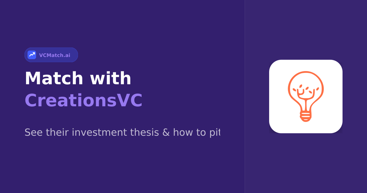 CreationsVC Pre-Seed to Series A Investor | VCMatch