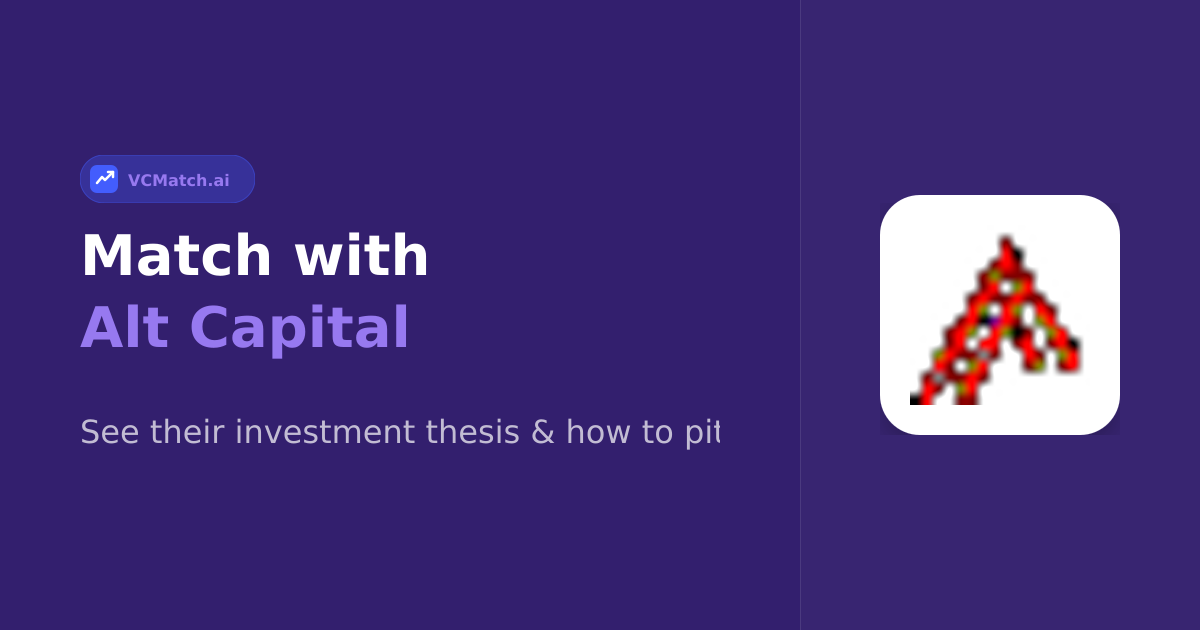 Alt Capital Pre-Seed to Series A Investor | VCMatch